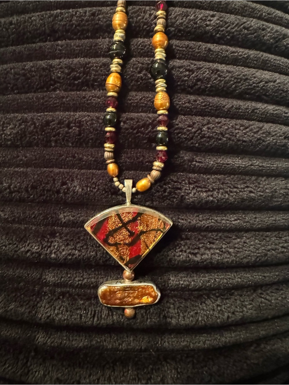 Handcrafted Multicolor Glass Pendant Necklace - Women Jewelry